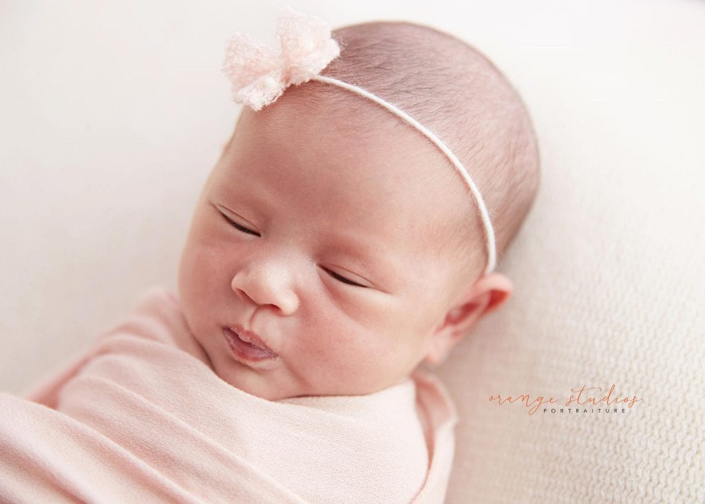 15 days old awake baby girl newborn portraits in singapore studio