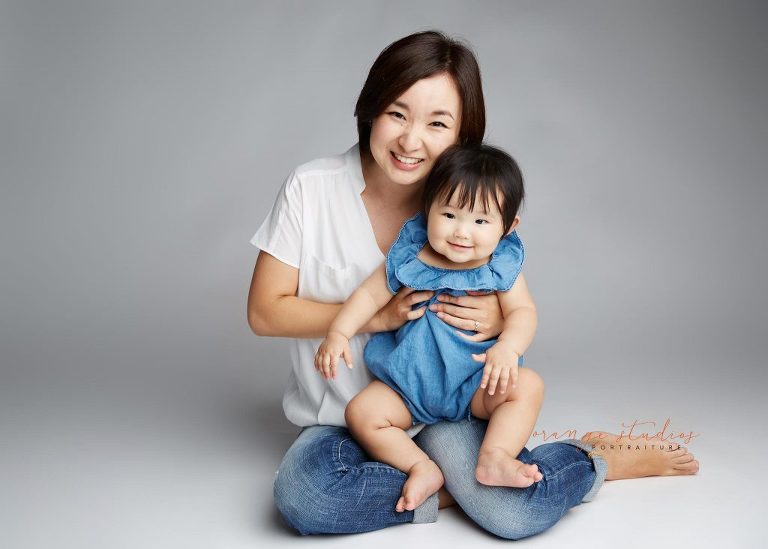 mum and baby family portraits in singapore studio