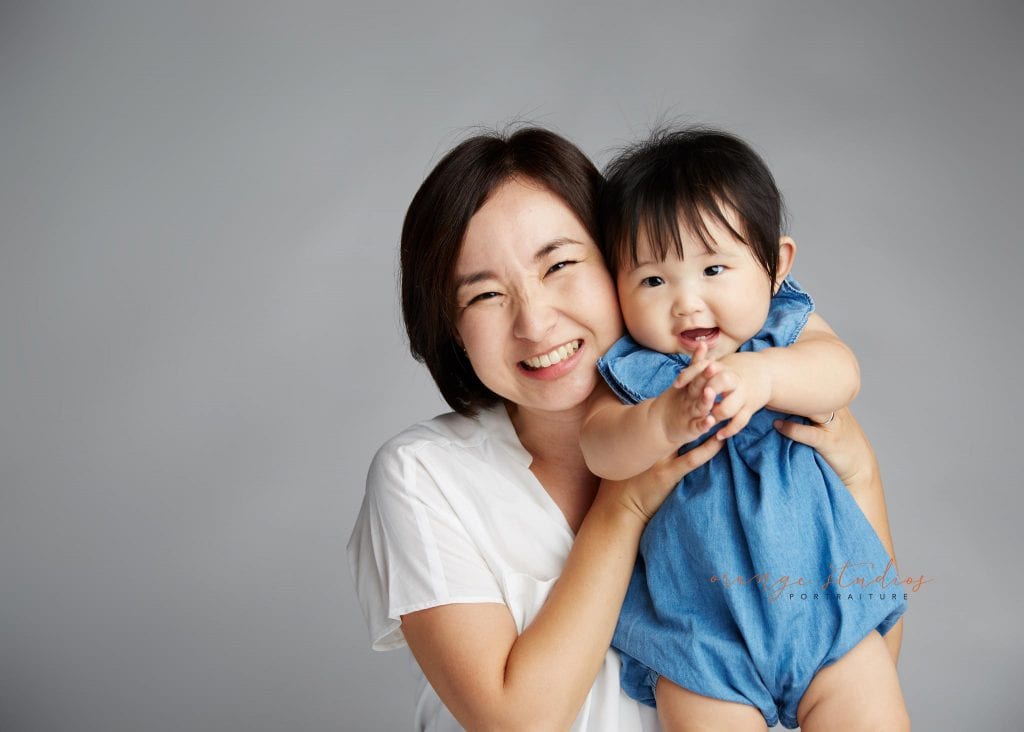 mum and baby family portraits in singapore studio