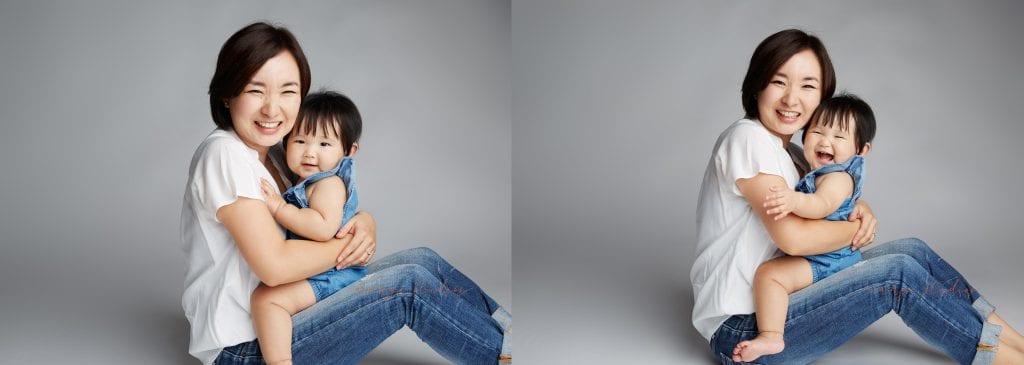 mum and baby family portraits in singapore studio