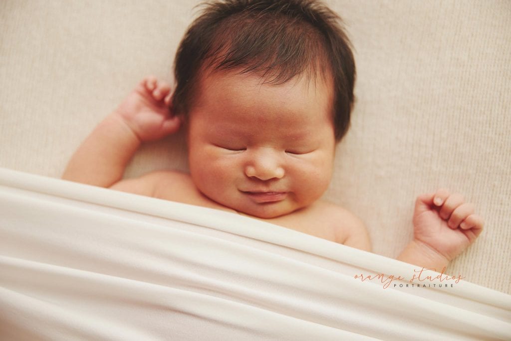 13 days old baby girl newborn portraits in singapore studio