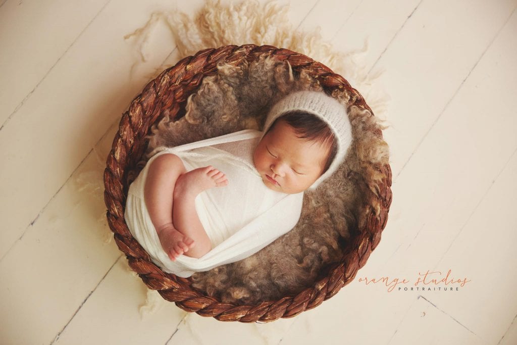 13 days old baby girl newborn portraits in singapore studio