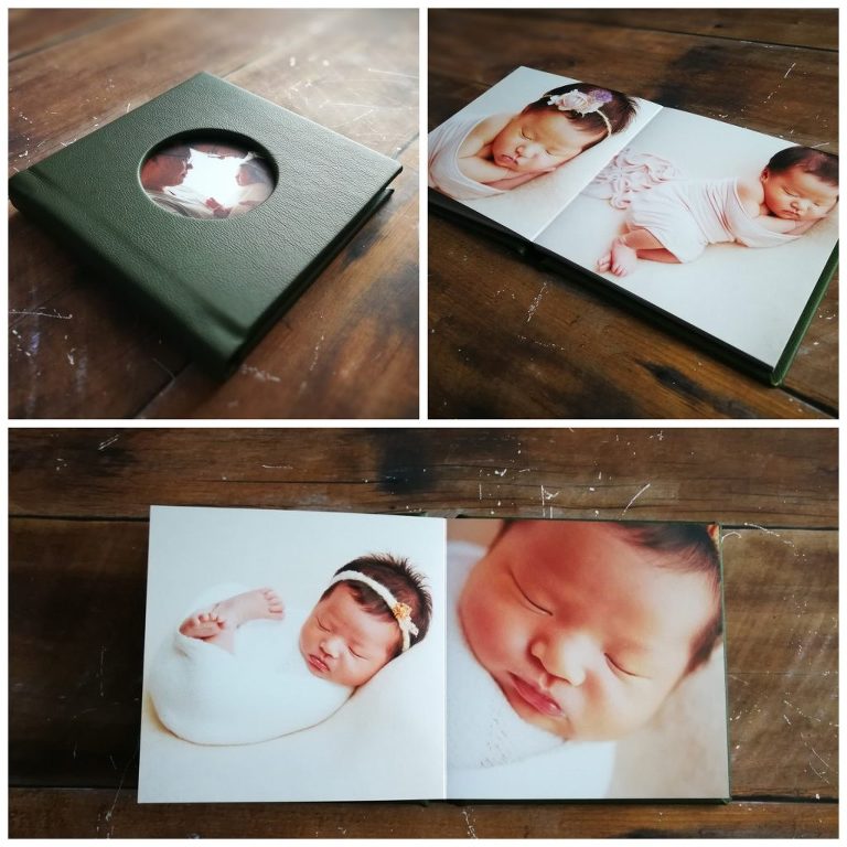family heirloom album newborn portraits in singapore photo studio