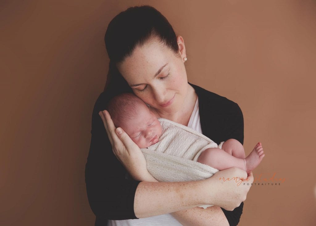 11 days old baby boy newborn portraits with mum in singapore studio