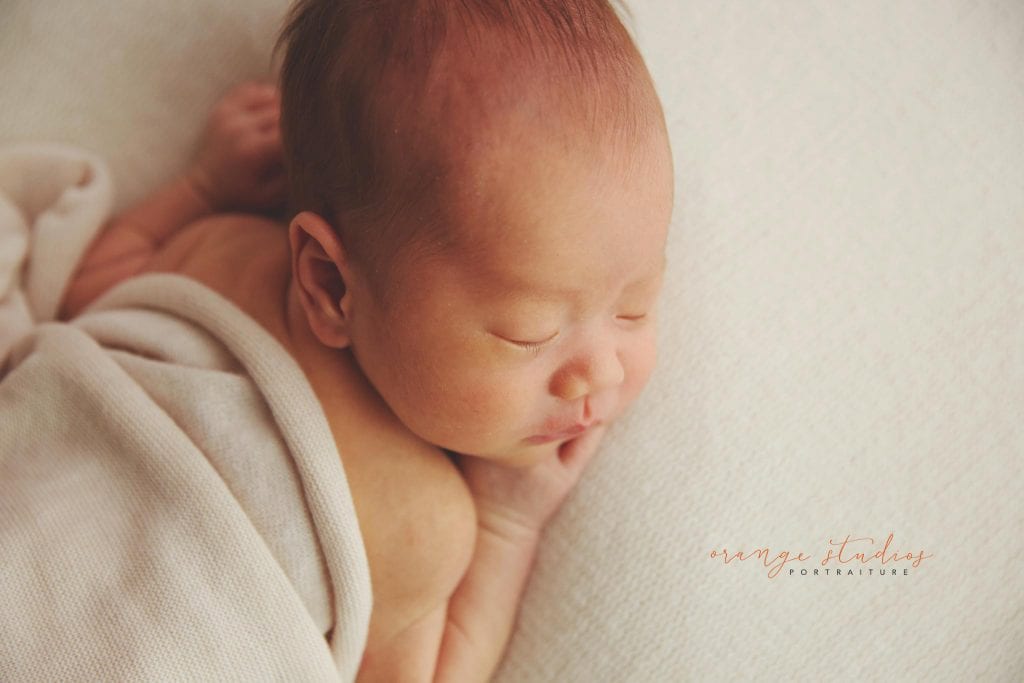 14 days old baby boy natural newborn portraits in singapore studio