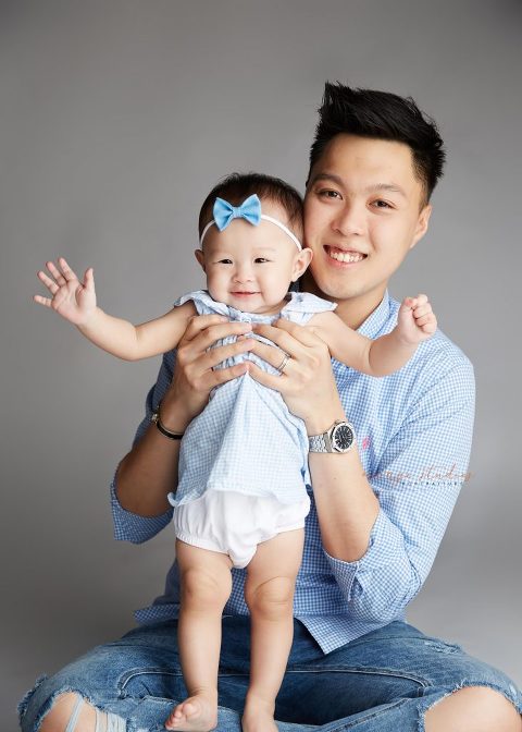 dad and baby family portraits in singapore studio