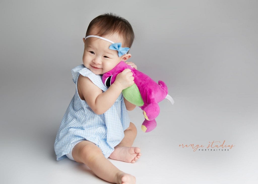 one year old baby girl portraits in singapore studio