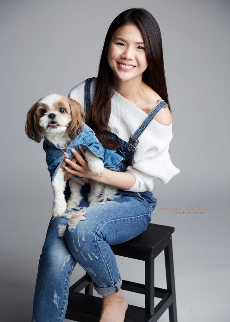 pet dog and owner portrait in singapore studio
