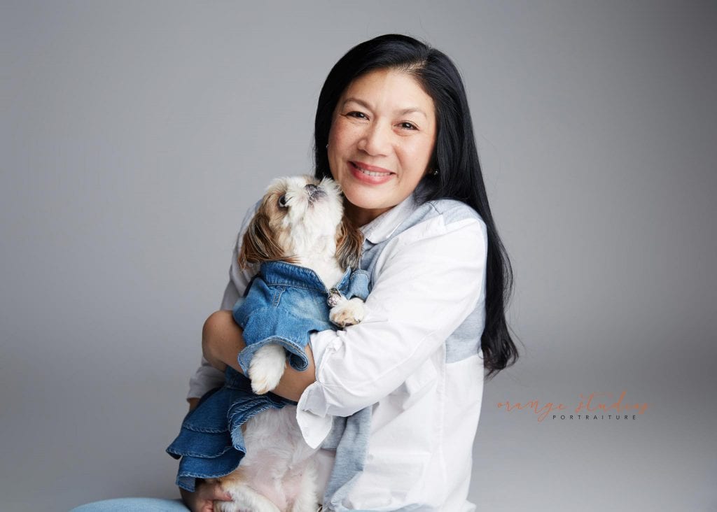pet dog and owner portrait in singapore studio
