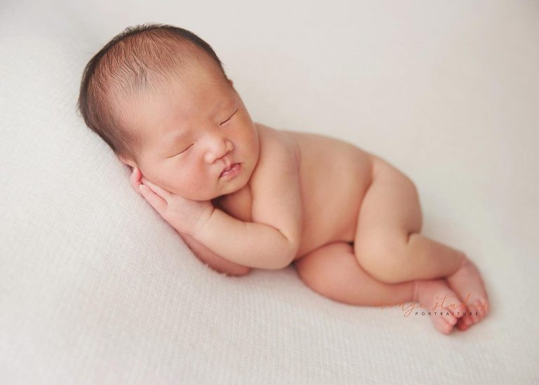 8 days old baby boy natural newborn portraits in singapore studio