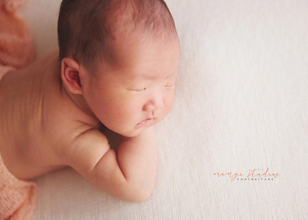 8 days old baby boy natural newborn portraits in singapore studio