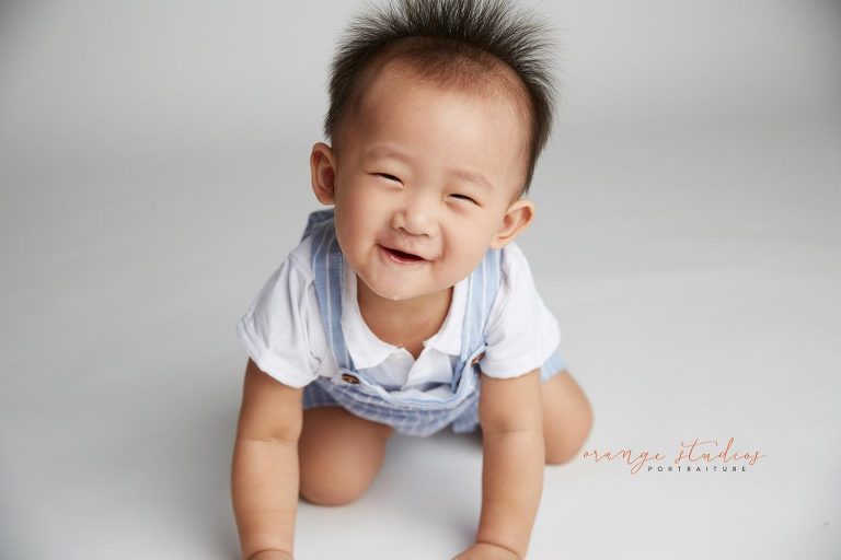one year old baby boy portraits in singapore studio