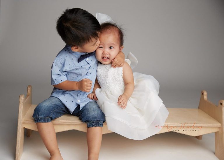 children siblings portraits in singapore studio