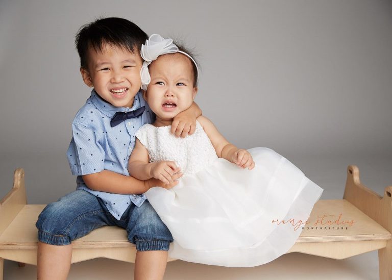 children siblings portraits in singapore studio