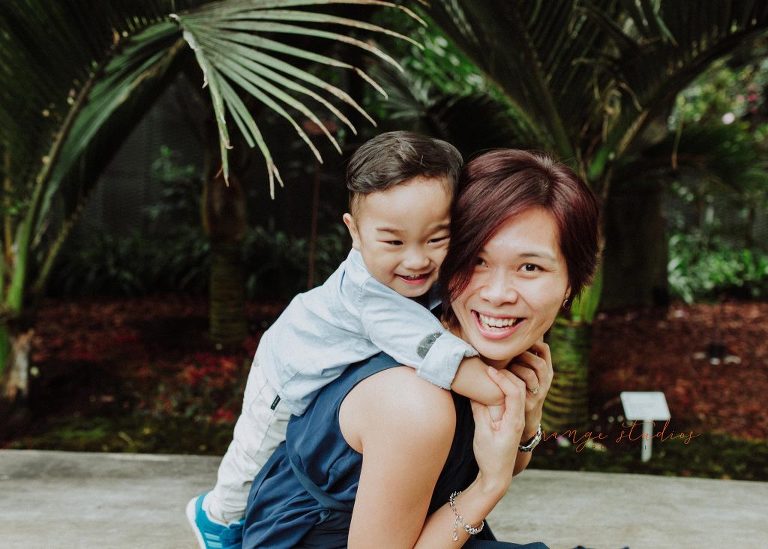 mum and son family portraits in singapore gardens by the bay