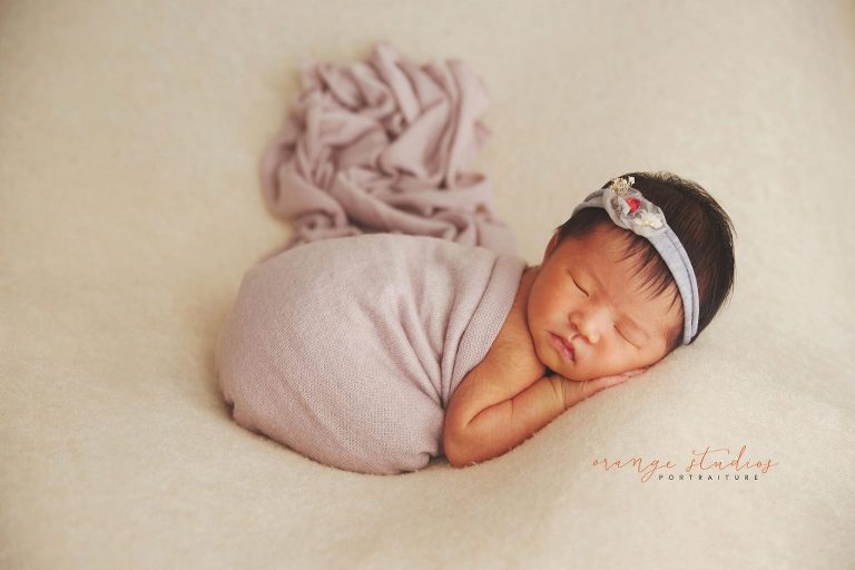 9 days old baby girl newborn portraits in singapore studio