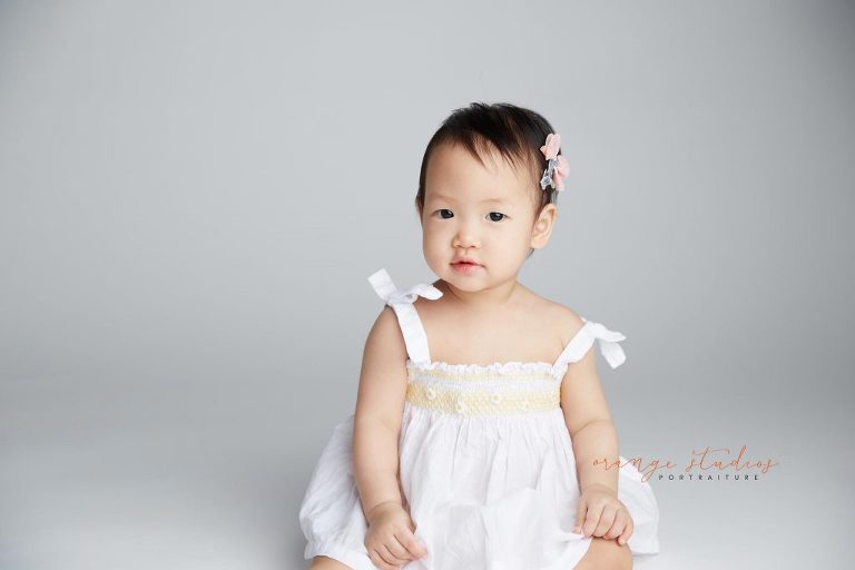 1 year old baby girl portraits in singapore studio