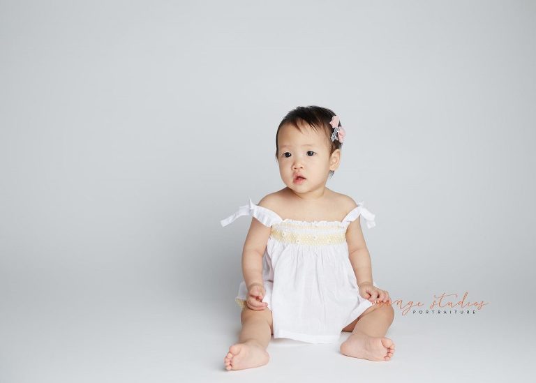 1 year old baby girl portraits in singapore studio
