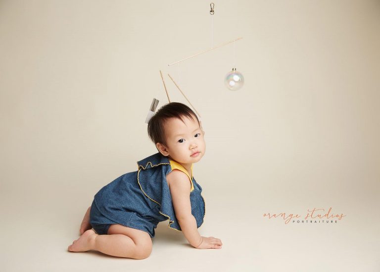 1 year old baby girl portraits in singapore studio