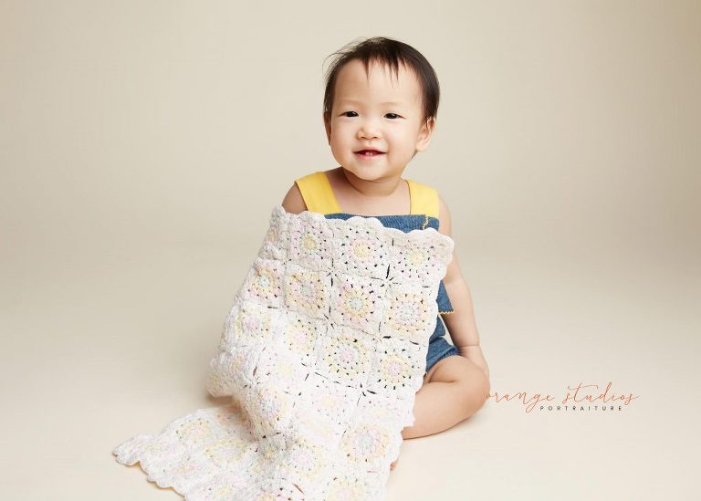1 year old baby girl portraits in singapore studio