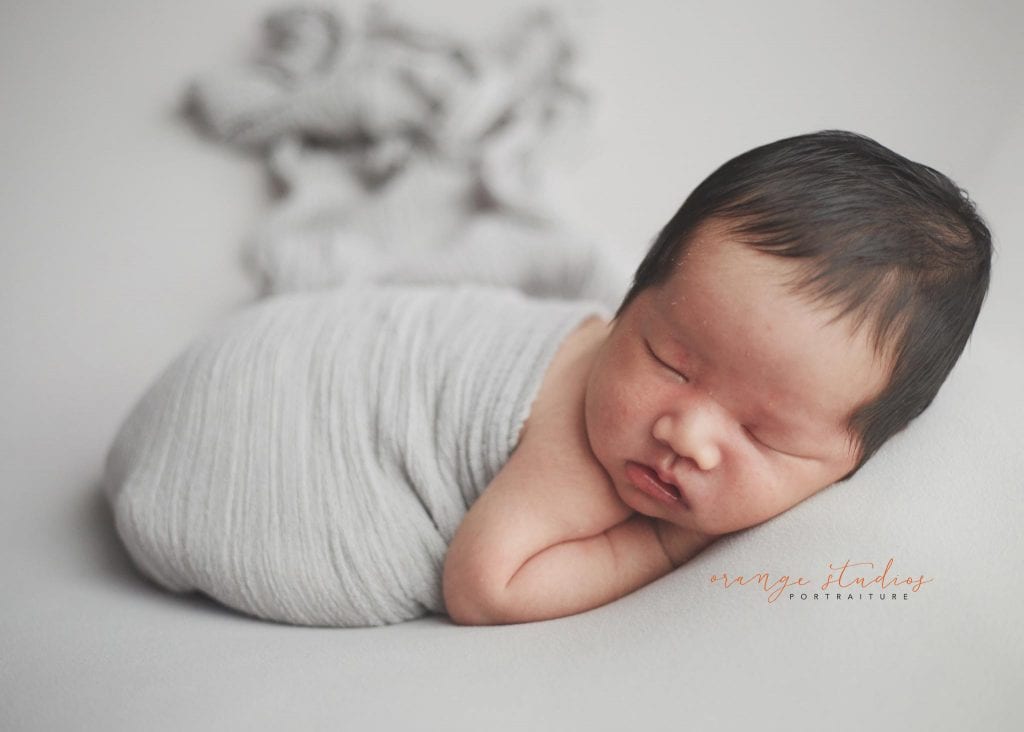 13 days old baby boy newborn portraits in singapore studio