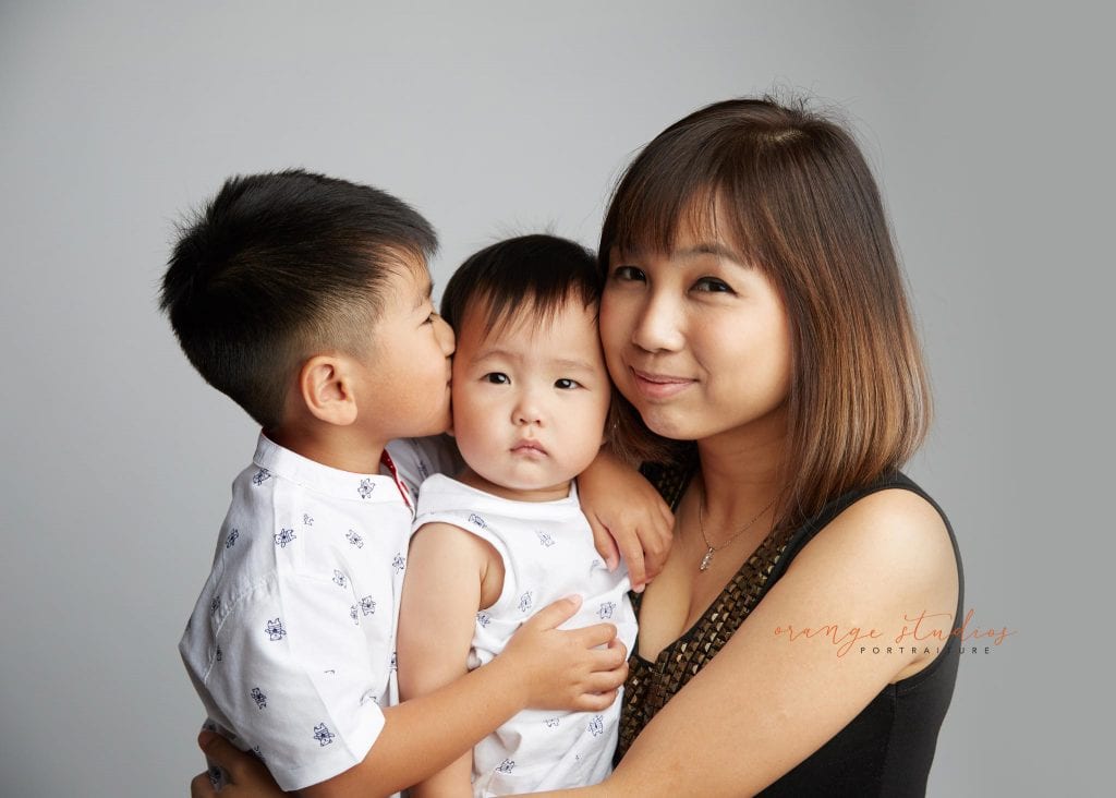 mum and children family portraits in singapore studio