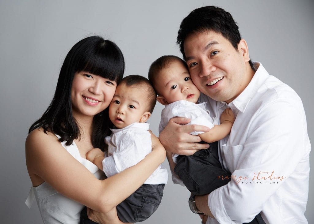 family portraits with twins in singapore studio