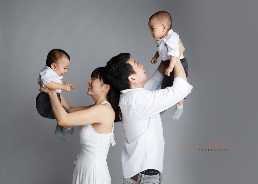 family portraits with twins in singapore studio