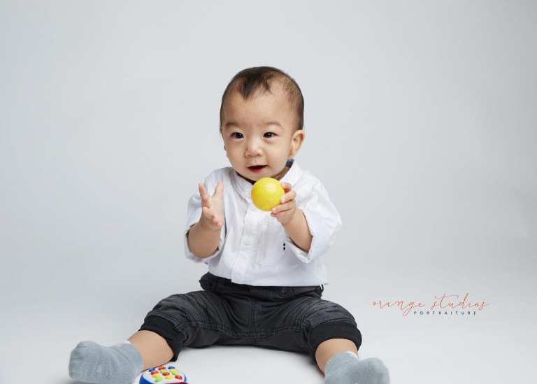 1 year old baby boy portraits in singapore studio