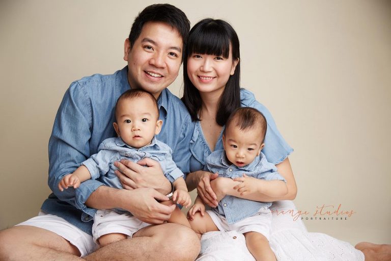 family portraits with twins in singapore studio