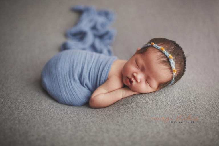 2 weeks old baby girl newborn portraits in singapore studio