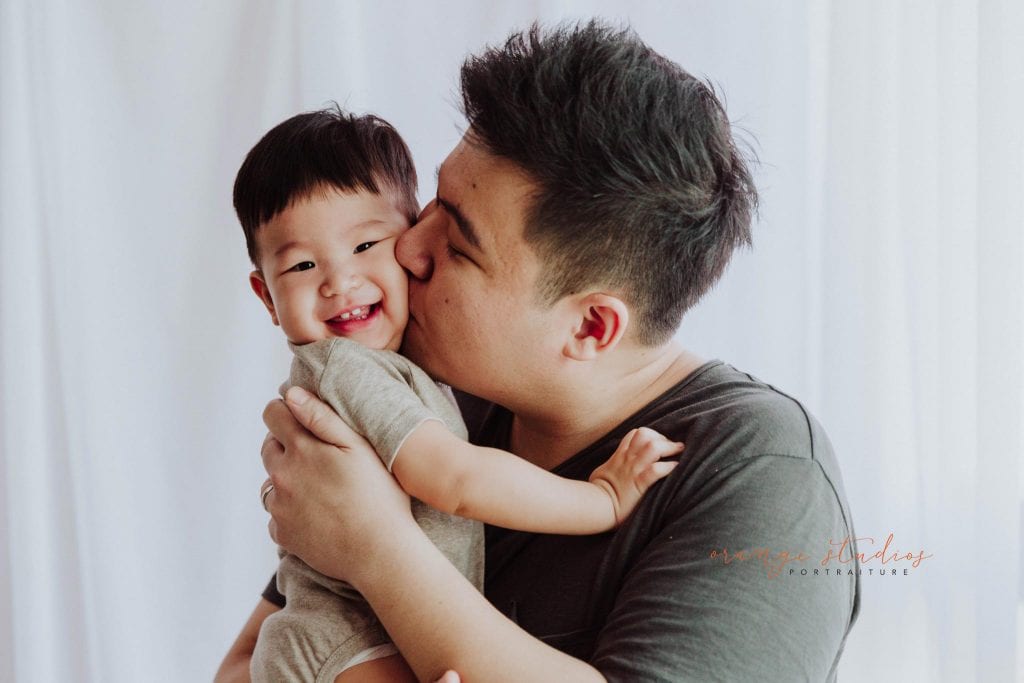 mum and baby boy portraits in singapore studio