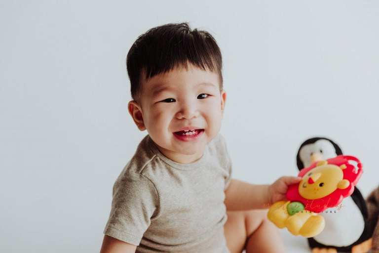 1 year old baby boy portraits in singapore studio