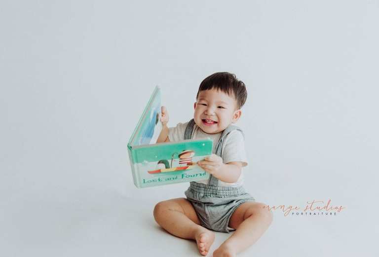 1 year old baby boy portraits in singapore studio