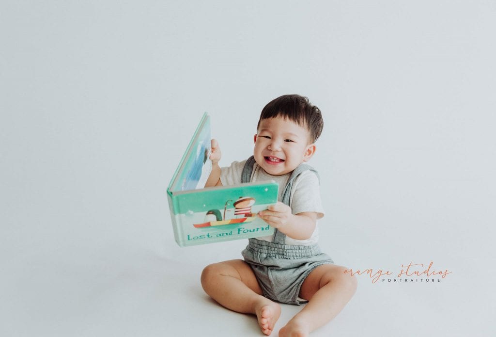 1 year old baby boy portraits in singapore studio