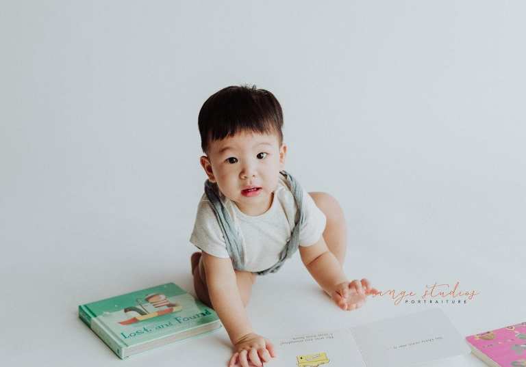 1 year old baby boy portraits in singapore studio