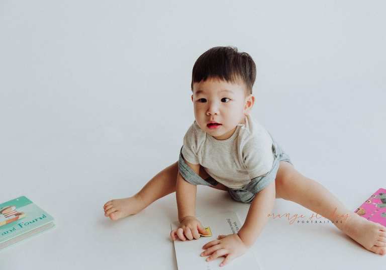 1 year old baby boy portraits in singapore studio