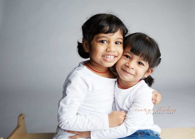 twins children portraits in singapore studio