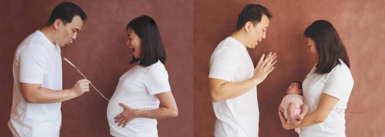 fun before and after maternity portraits