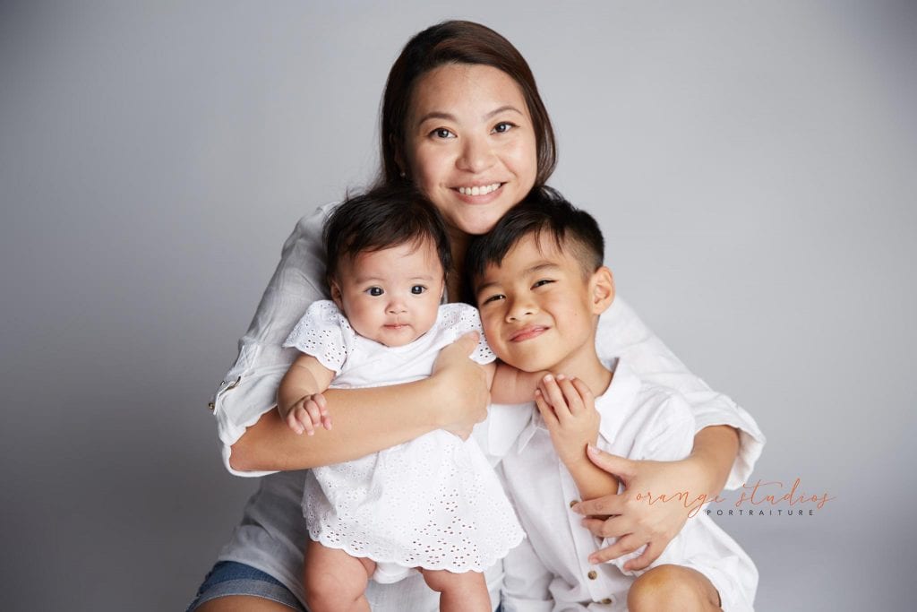 mum and children family portraits in singapore studio