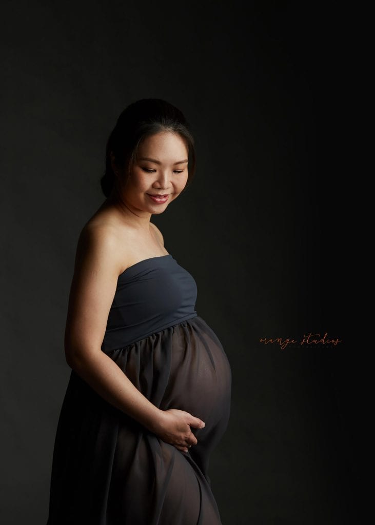 graceful maternity portraits in singapore studio