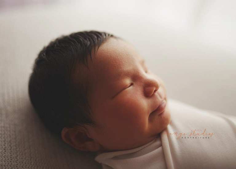 8 days old baby boy newborn portraits in singapore studio