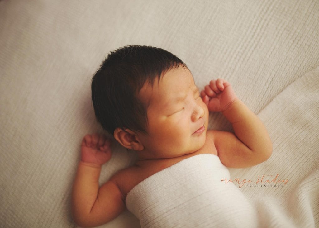 8 days old baby boy newborn portraits in singapore studio