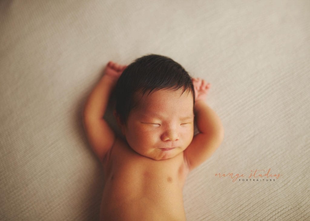 8 days old baby boy newborn portraits in singapore studio