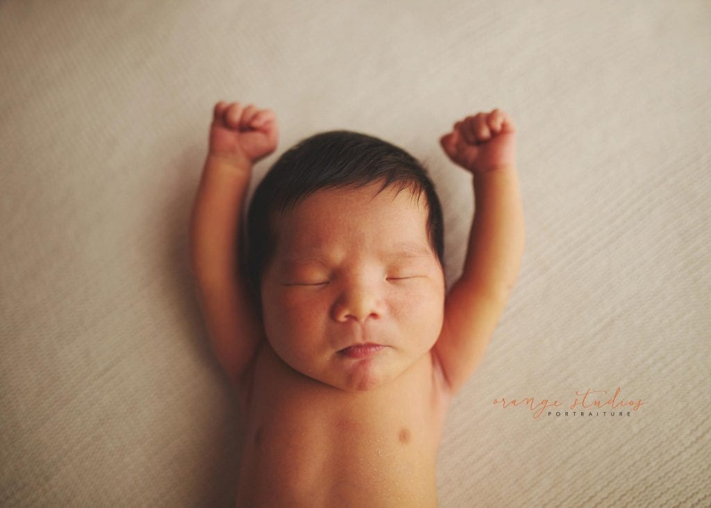 8 days old baby boy newborn portraits in singapore studio