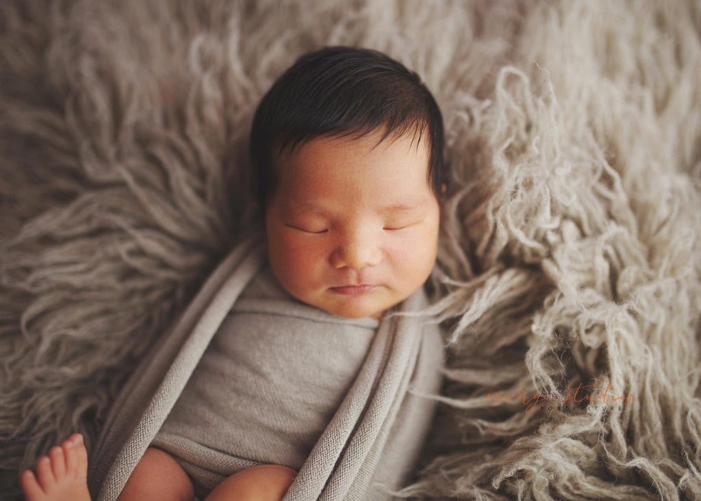 8 days old baby boy newborn portraits in singapore studio