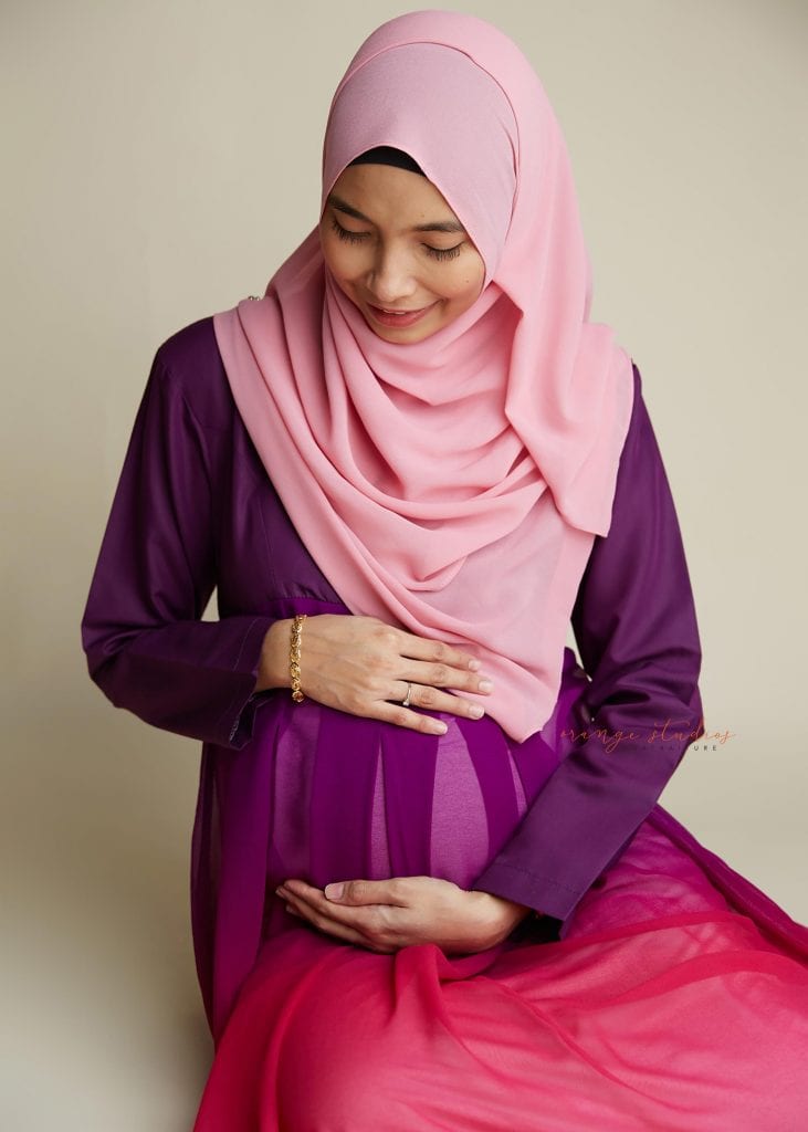 malay muslim maternity portraits in singapore studio