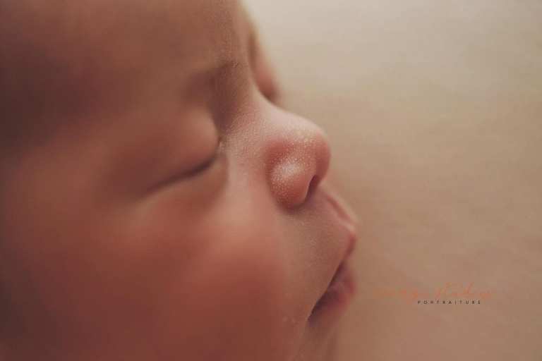 7 days old baby girl close-up newborn portraits in singapore studio