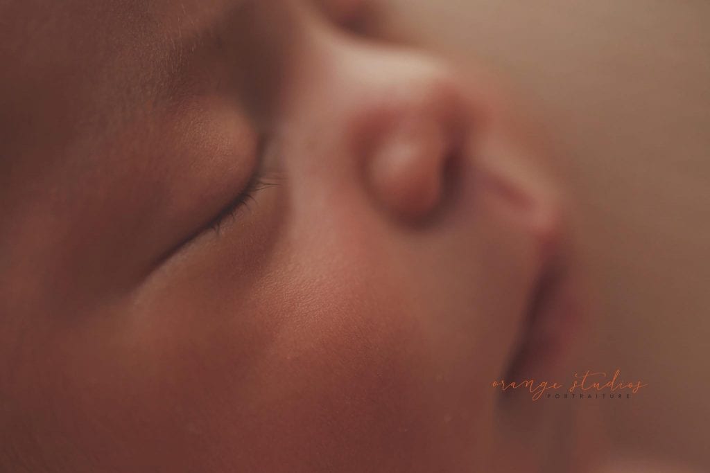 7 days old baby girl close-up newborn portraits in singapore studio