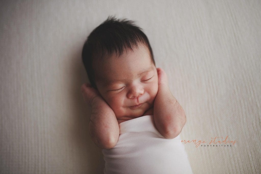 7 days old baby girl newborn portraits in singapore studio